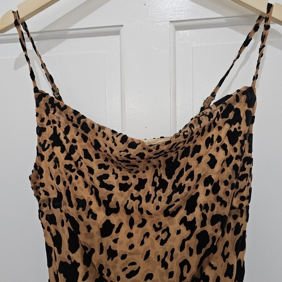 Lulus She's Feisty Tan Leopard Print Cowl Neck Mini Dress Size M - Picture 5 of 17